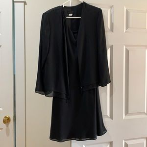 Black dress with sheer jacket